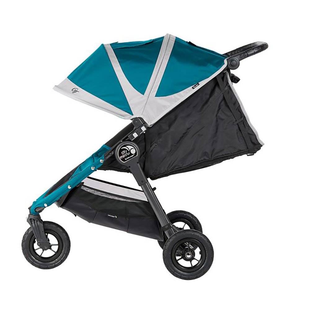 Baby Jogger Mini GT Travel Stroller, Teal/Gray and Deluxe Baby Stroller Bassinet - VMInnovations