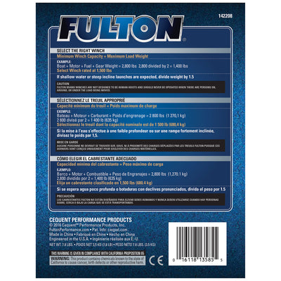 Fulton 142208 Single Speed Tow Winch with 20 Inch Strap, 1500 Pound Capacity - VMInnovations