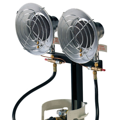 Texsport Bulk Tank Double Ceramic Burner Propane Gas Convection Heater, Silver
