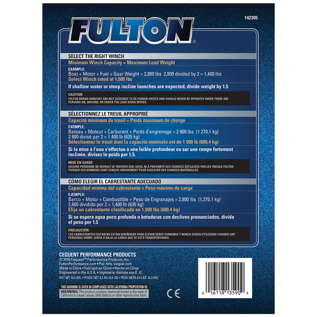 Fulton Single Speed Tow Winch with 20 Inch Strap, 1800LB Capacity (Open Box)