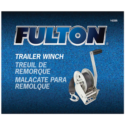 Fulton Single Speed Tow Winch with 20 Inch Strap, 1800 lb Capacity (For Parts)