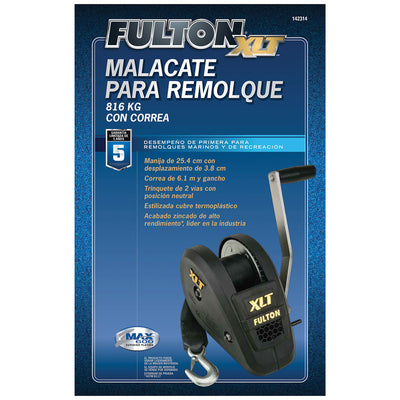Fulton 142314 Single Speed Trailer Winch with 20 Ft Strap (Open Box) - VMInnovations