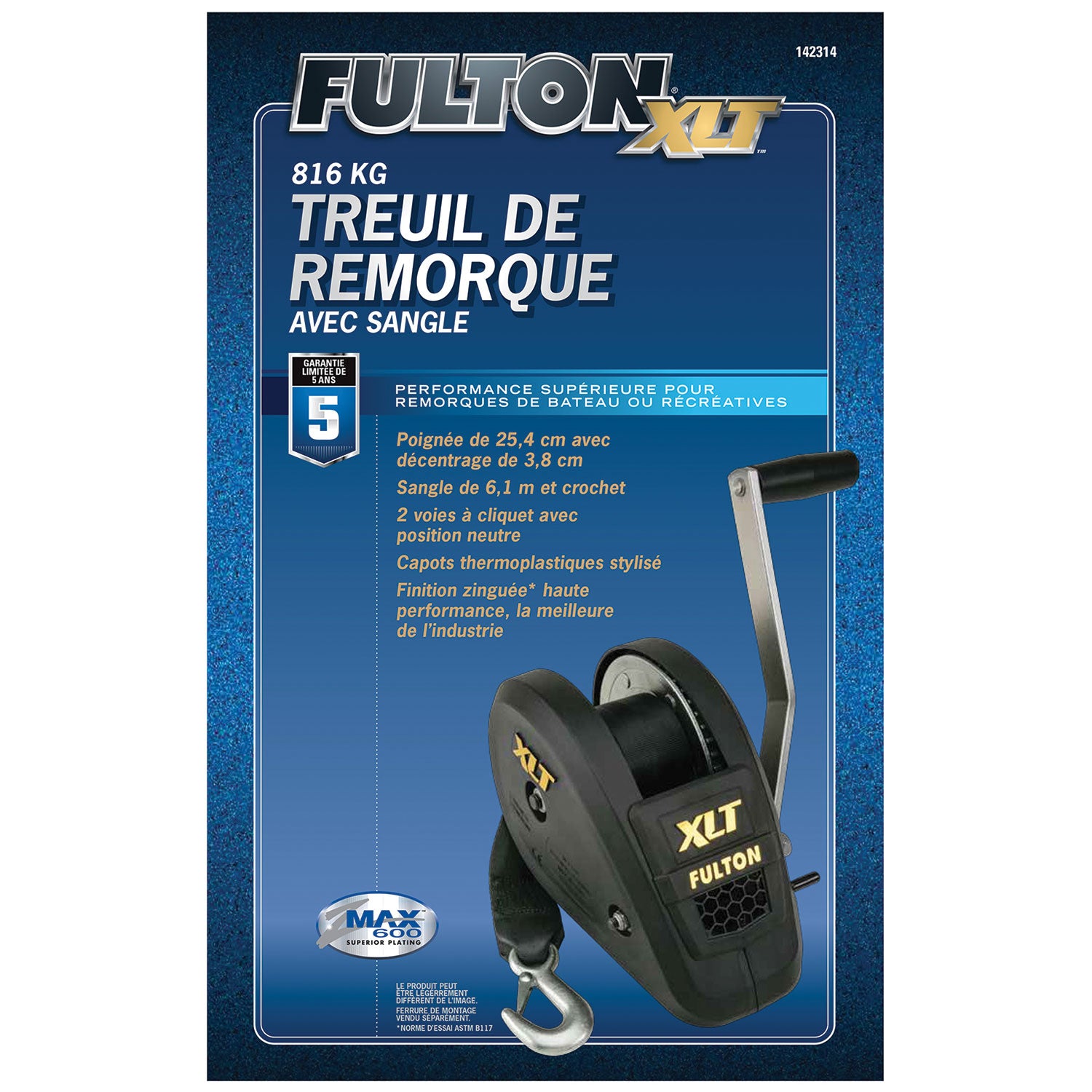 Fulton 142314 Single Speed Trailer Winch with 20 Ft Strap (Open Box) - VMInnovations