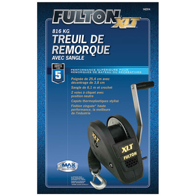 Fulton 142314 Single Speed Trailer Winch with 20 Ft Strap (Open Box) - VMInnovations