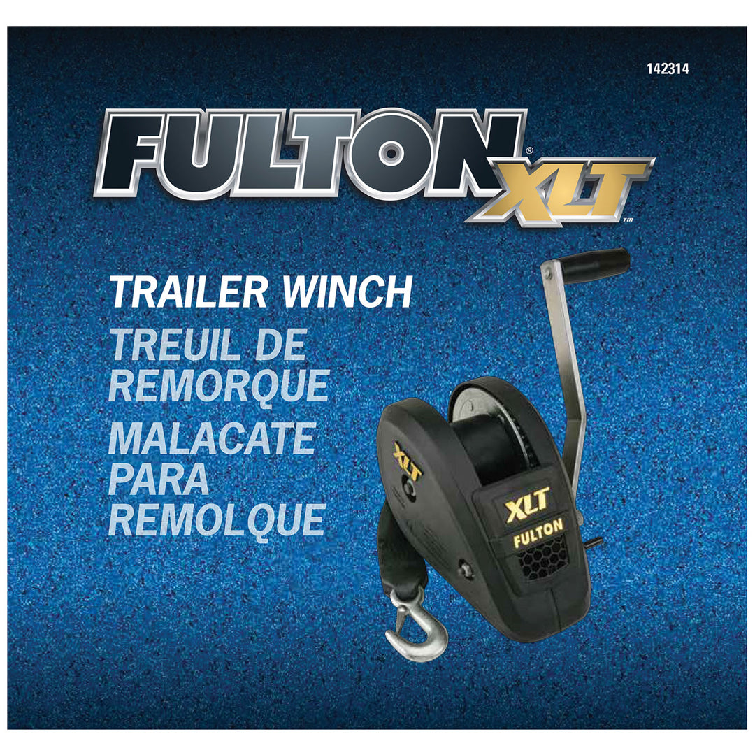 Fulton 142314 Single Speed Trailer Winch with 20 Feet Strap, 1800 Pound Capacity