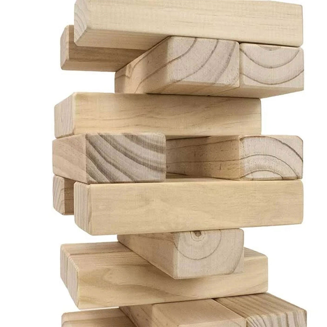 YardGames Giant Tumbling Wood Stacking Game 56 Natural Pine Blocks (Open Box) - VMInnovations