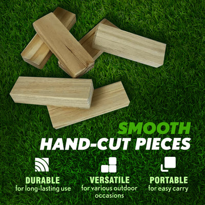 YardGames Giant Tumbling Wood Stacking Game 56 Natural Pine Blocks (Open Box) - VMInnovations