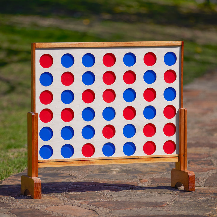 YardGames Giant Tumbling Timbers Stacking & Giant 4 in a Row Outdoor Game Bundle - VMInnovations