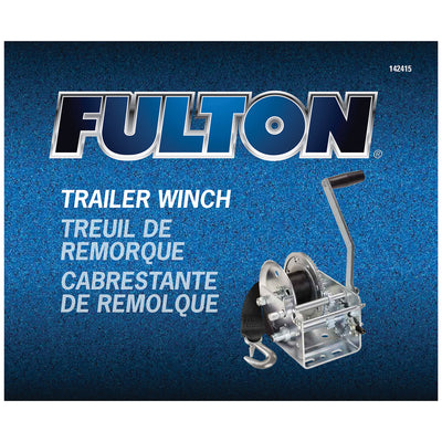 Fulton 142415 Dual Speed Tow Winch with 20 Inch Strap, 2,600 Pound Capacity