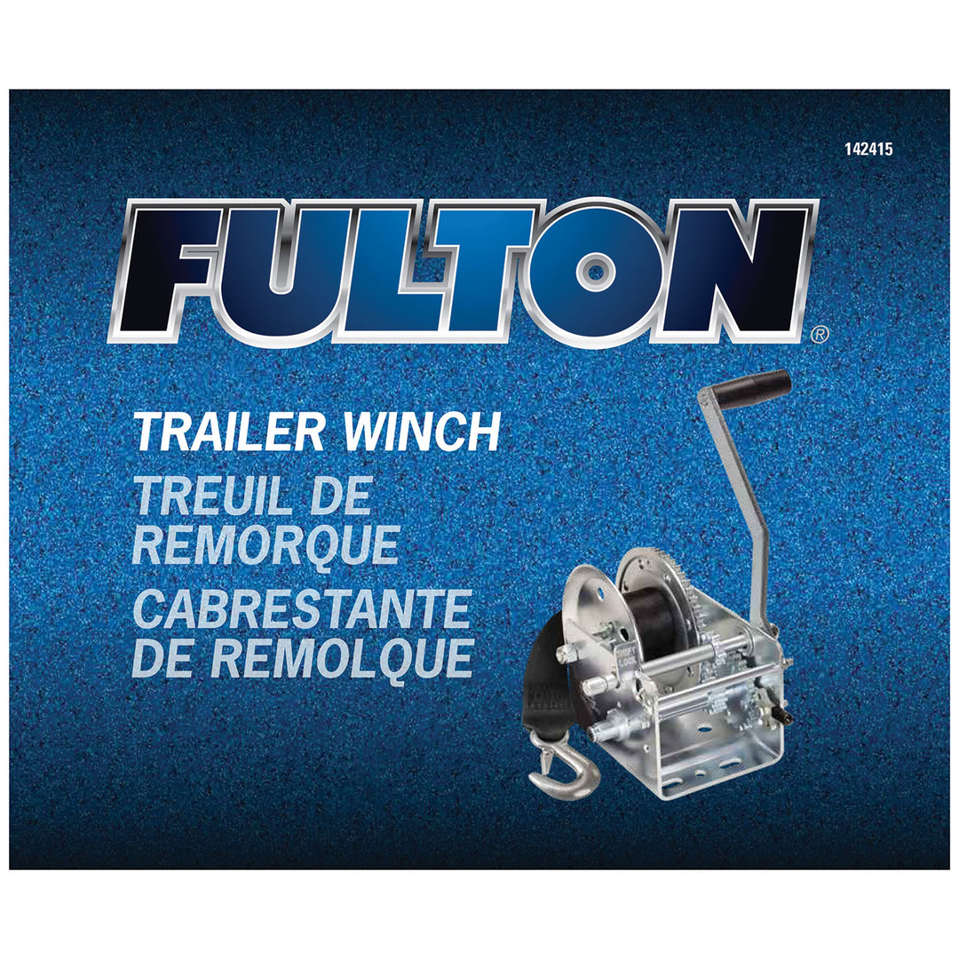 Fulton Dual Speed Tow Winch with 20 Inch Strap, 2,600 Pound Capacity (Open Box)