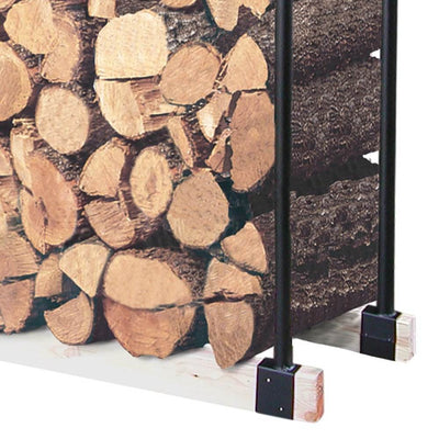 Landmann 16 Foot Tubular Steel Log Rack + Wheeled Firewood Log Transport