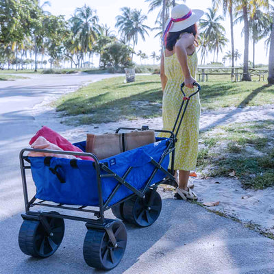 Mac Sports All Terrain Beach Utility Wagon, Blue/Black (Open Box) (2 Pack) - VMInnovations