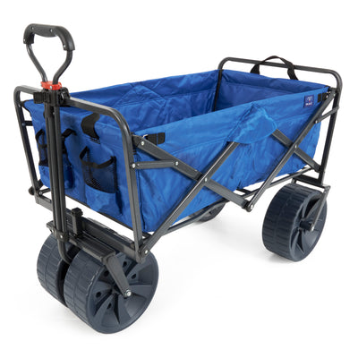 Mac Sports Collapsible All Terrain Beach Utility Wagon, Blue/Black (Open Box)