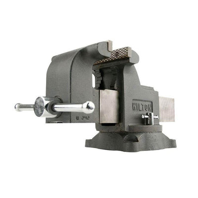 Wilton WS8 8 Inch Steel Swivel Base Work Bench Vise w/ 6 Pound Sledge Hammer