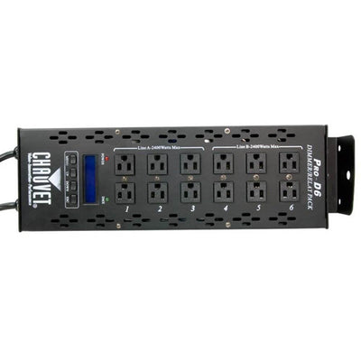 Chauvet DJ Pro D6 6-Channel DMX-512 Dual 20A Power Dimmer Switch Relay Pack
