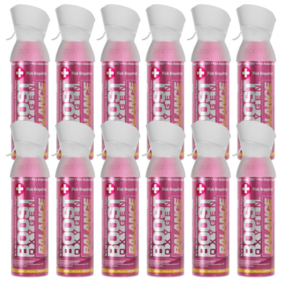 Boost Oxygen Natural 5 Liter Pure Oxygen Canister, Pink Grapefruit (12 Pack) - VMInnovations