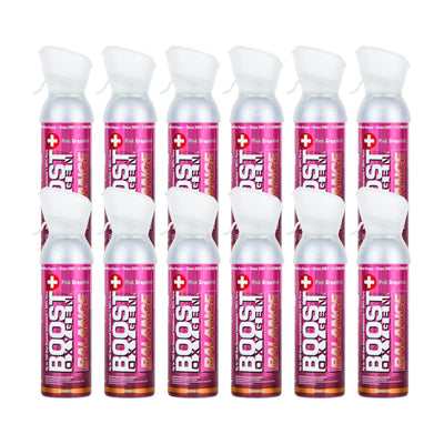 Boost Oxygen Natural 5 Liter Pure Oxygen Canister, Pink Grapefruit (12 Pack)