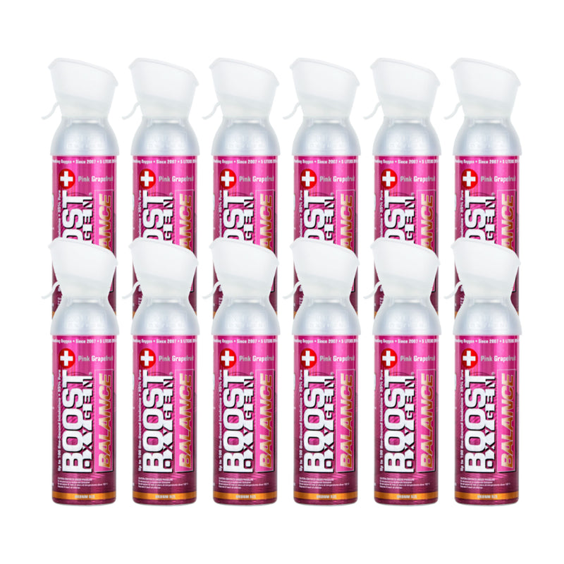 Boost Oxygen Natural 5 Liter Pure Oxygen Canister, Pink Grapefruit (12 Pack)