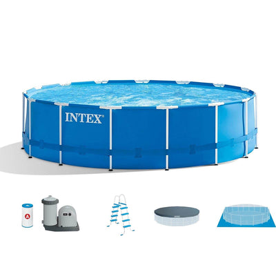 Intex 15ft x 48in Pool Set w/ Cleaning Kit & Natural Chemistry Maintenance Kit