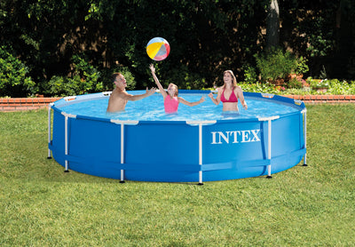 Intex 12' x 2.5' Pool + Pool Cover +  Cleaning Kit + Pool Perfect Plus PHOSfree
