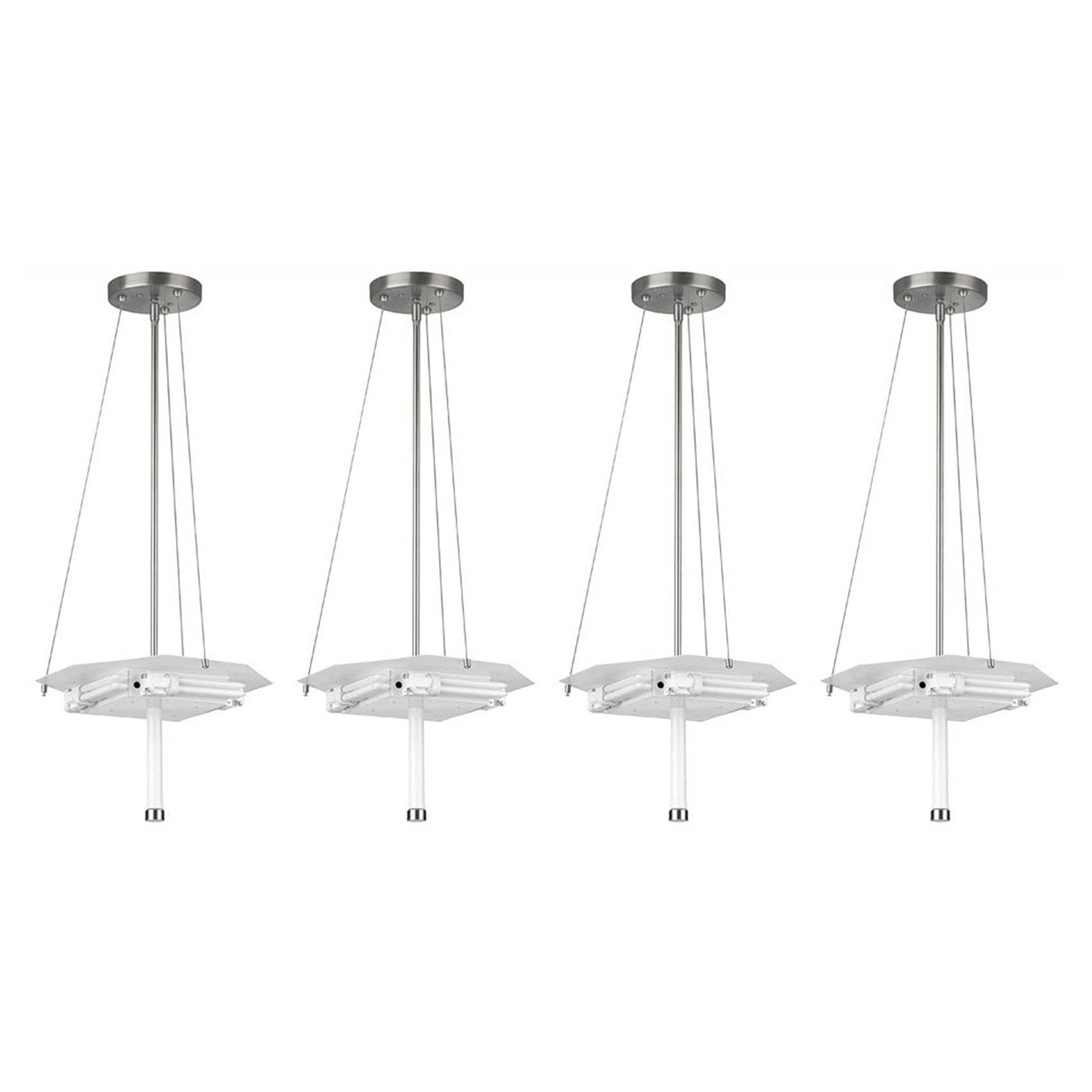 Philips Forecast Taylor 3 Light Pendant Fixture, Satin Nickel Finish (4 Pack)