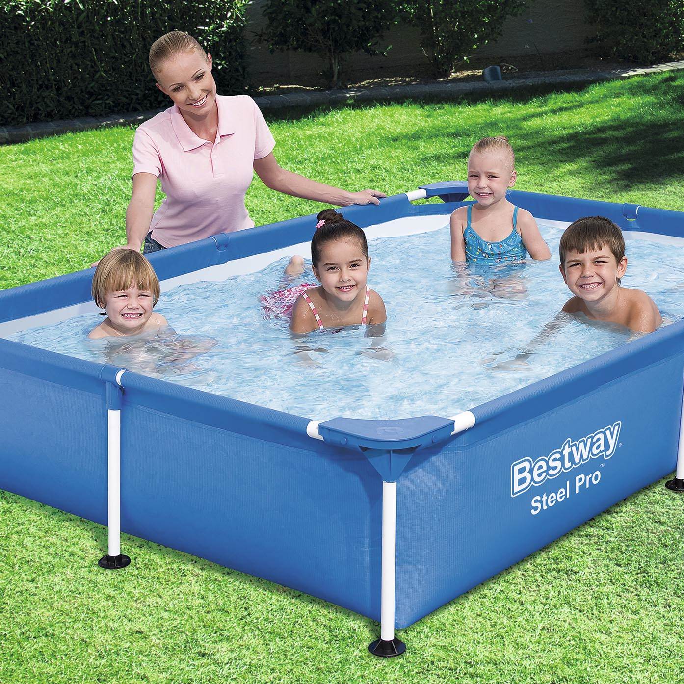 Bestway 7.2ft x 4.9ft x 17in Rectangular Above Ground Pool and Filter Pump