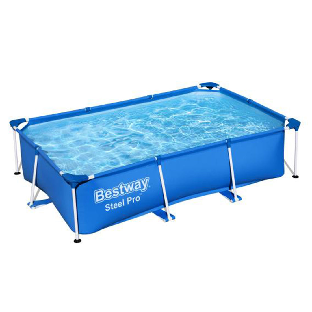 Bestway 8.5t x 5.5ft x 24in Rectangular Above Ground Pool Frame with Filter Pump - VMInnovations