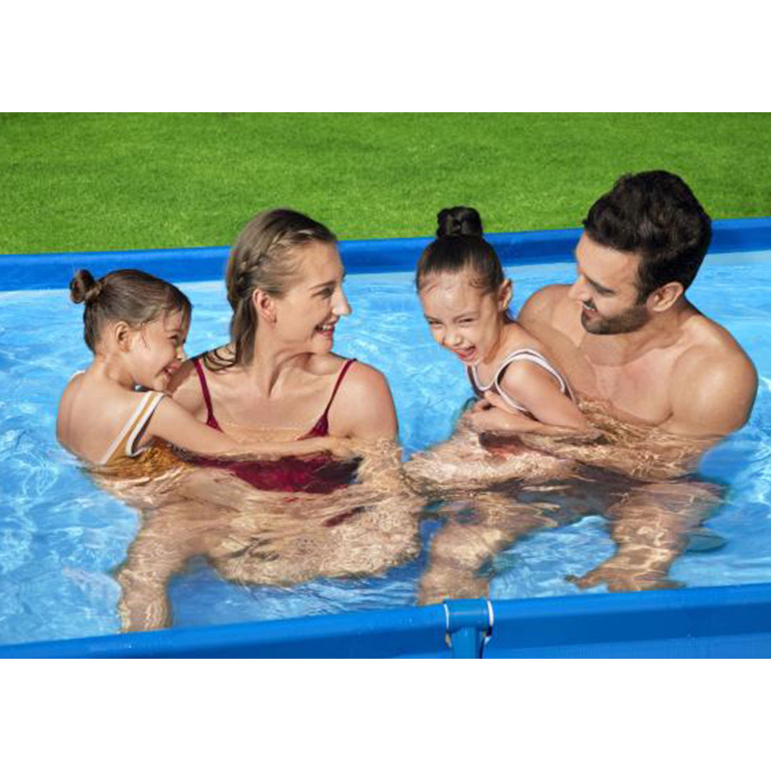 Bestway 8.5t x 5.5ft x 24in Rectangular Above Ground Pool Frame with Filter Pump - VMInnovations