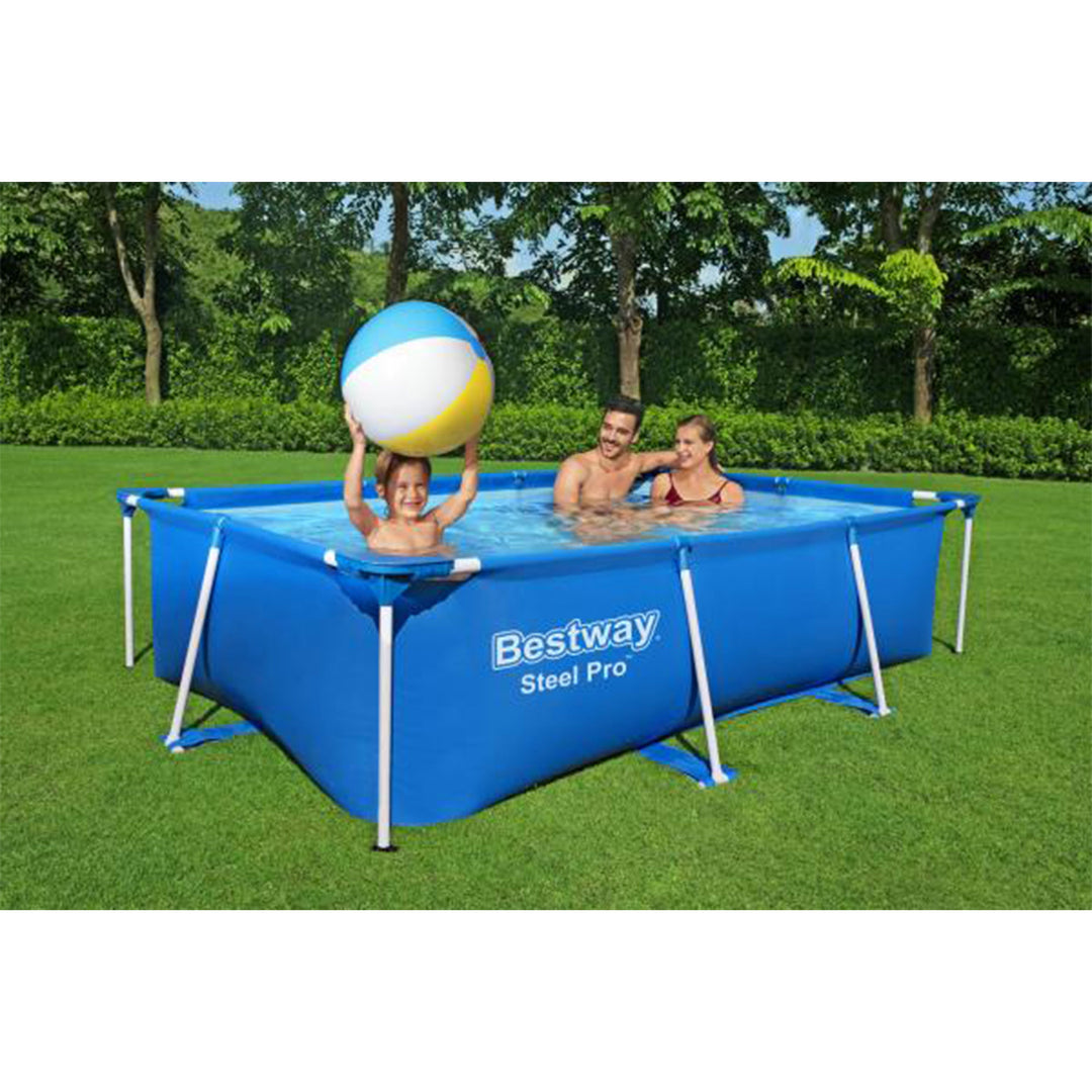 Bestway 8.5t x 5.5ft x 24in Rectangular Above Ground Pool Frame with Filter Pump - VMInnovations