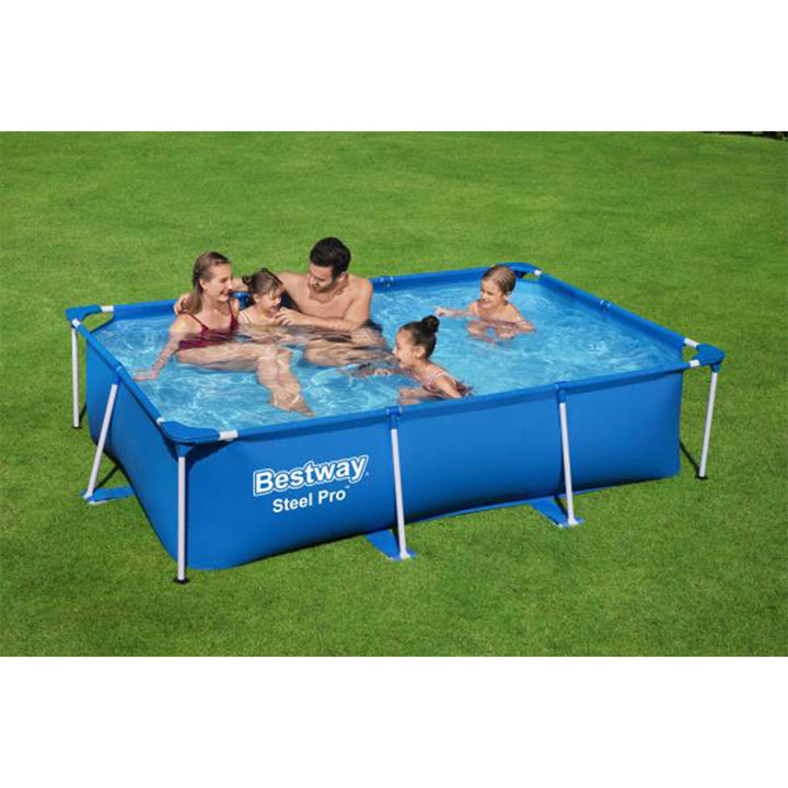 Bestway 8.5t x 5.5ft x 24in Rectangular Above Ground Pool Frame with Filter Pump - VMInnovations