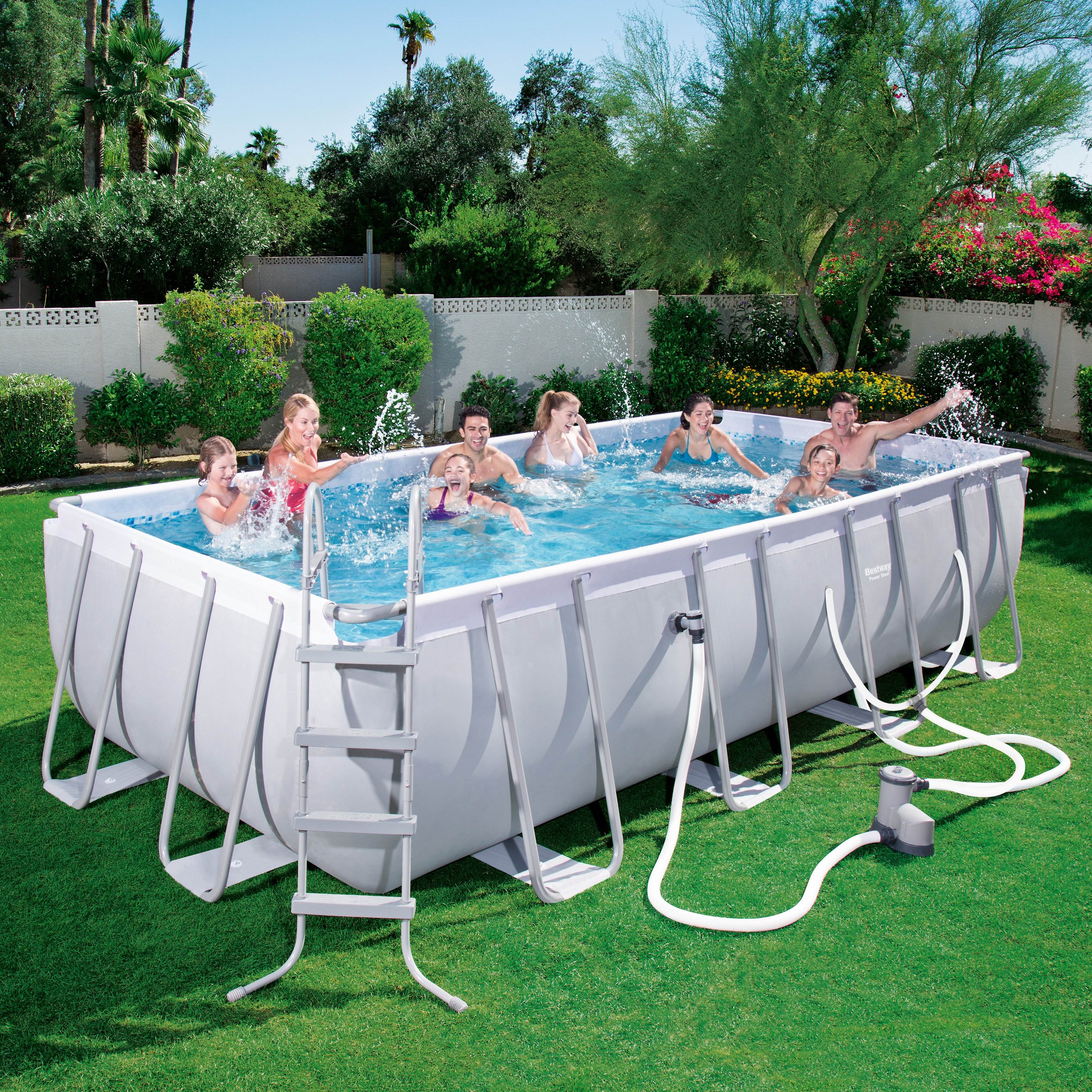 Bestway 18ft x 108in Above Ground Pool Set w/Ladder, Pump & Cartridges (2 Pack) - VMInnovations