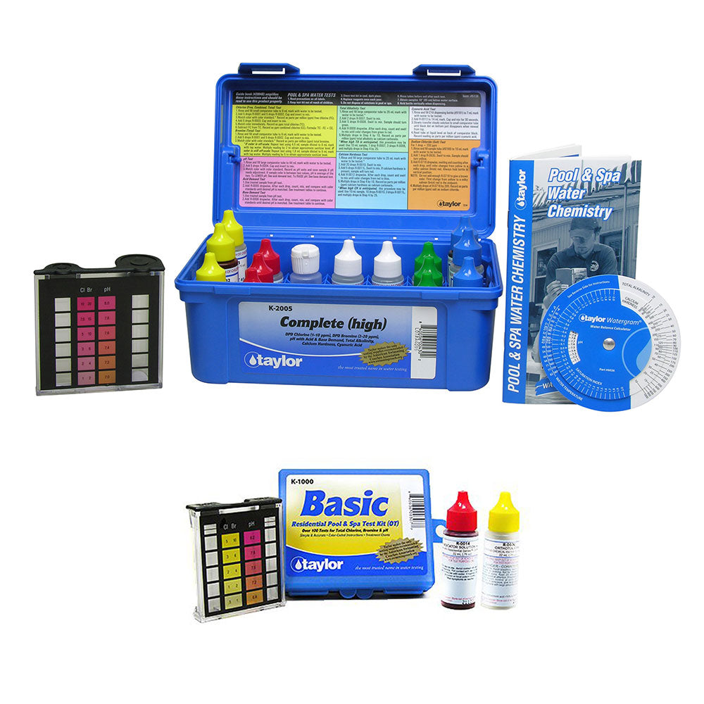 Taylor K2005 Pool Chlorine Bromine Alkalinity Test Kit w/ Additional Basic Kit