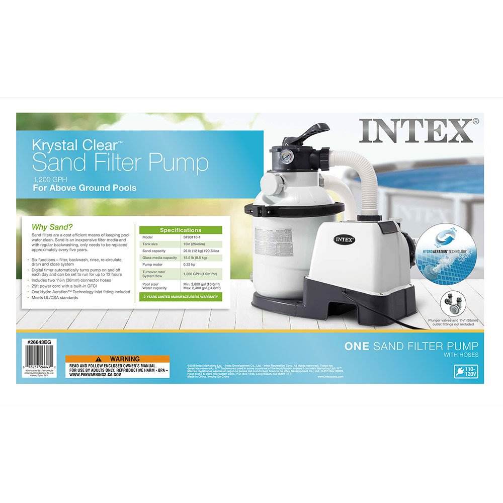 Intex 26643EG 1200 GPH Pool Sand Filter Pump + Kokido V-TRAP Pool and Spa Vacuum