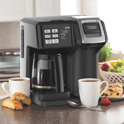 Hamilton Beach Coffee Maker w/ Top Press Breakfast Sandwich Maker & Recipe Book
