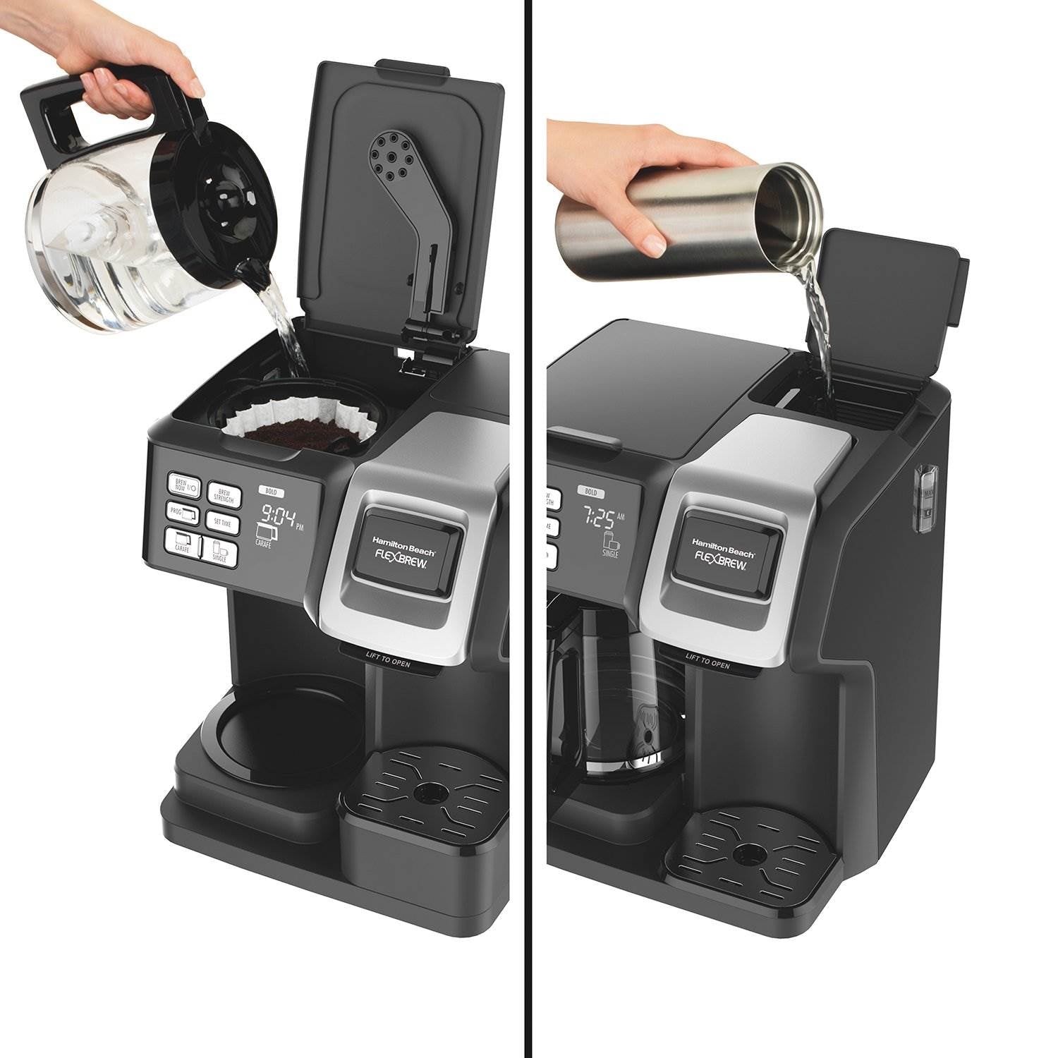 Hamilton Beach Coffee Maker w/ Top Press Breakfast Sandwich Maker & Recipe Book