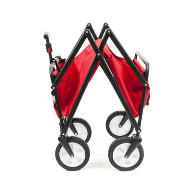 Seina Manual Steel Compact Folding Outdoor Utility Cart, Red (Used)