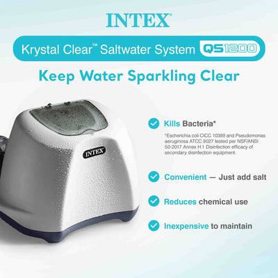 Intex 2100 GPH Pool Sand Filter Pump with Krystal Clear Saltwater System - VMInnovations