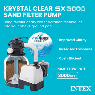 INTEX 3000 GPH Above Ground Pool Sand Filter Pump w/ 1.5 Inch Pump Hose (2 Pack)