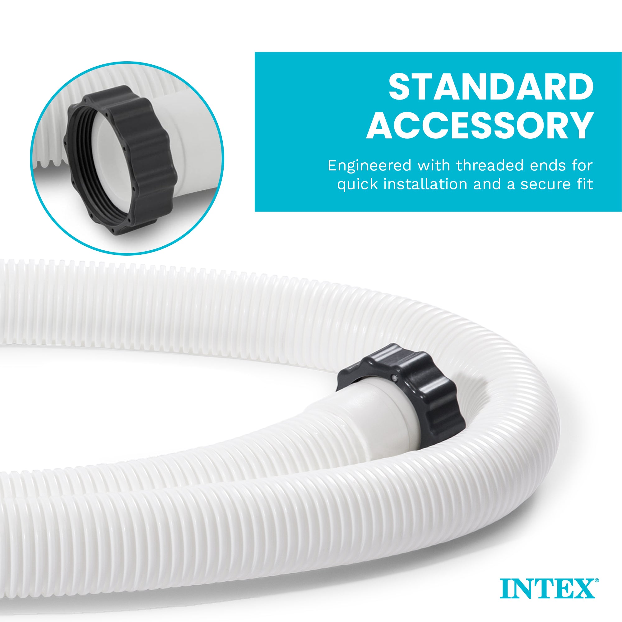 INTEX 3000 GPH Above Ground Pool Sand Filter Pump w/ 1.5 Inch Pump Hose (2 Pack)