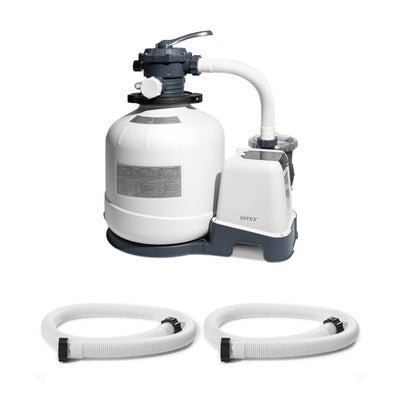 INTEX 3000 GPH Above Ground Pool Sand Filter Pump w/ 1.5 Inch Pump Hose (2 Pack)
