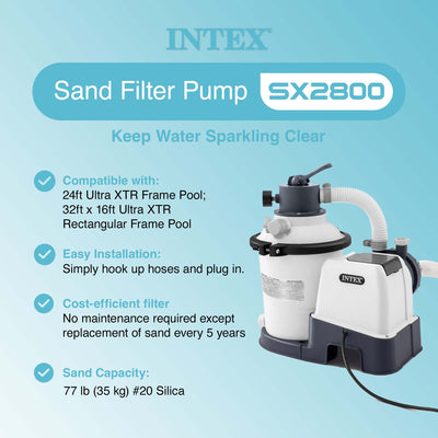Intex 2800 GPH Above Ground Pool Sand Filter Pump w/Threaded Hose Adapter (Pair) - VMInnovations