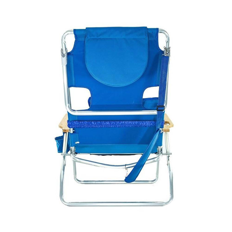 Ostrich Deluxe 3N1 Outdoor Lawn Beach Lounge Chair w/Footrest, Blue (Used)