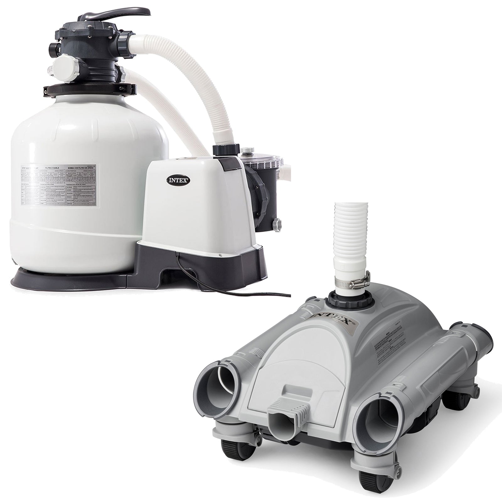 Intex 3000 Sand Filter Pump and Automatic Vacuum Cleaner for Above Ground Pools - VMInnovations