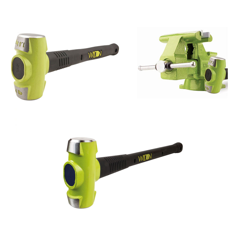 Wilton Bash 6.5 Inch Vise And 12 Inch Hammer + Sledge Hammer with 10 Pound Head
