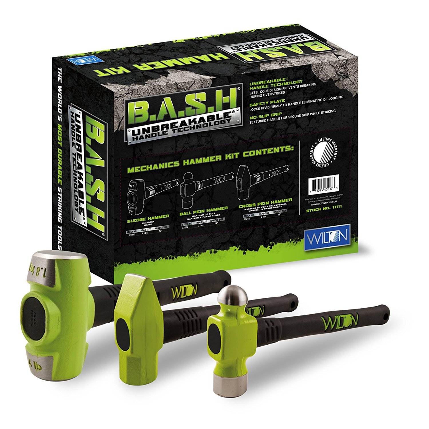 Wilton 10010 6 Inch Steel Hitch Mounted Vise w/ 3 Piece BASH Hammer Set Kit