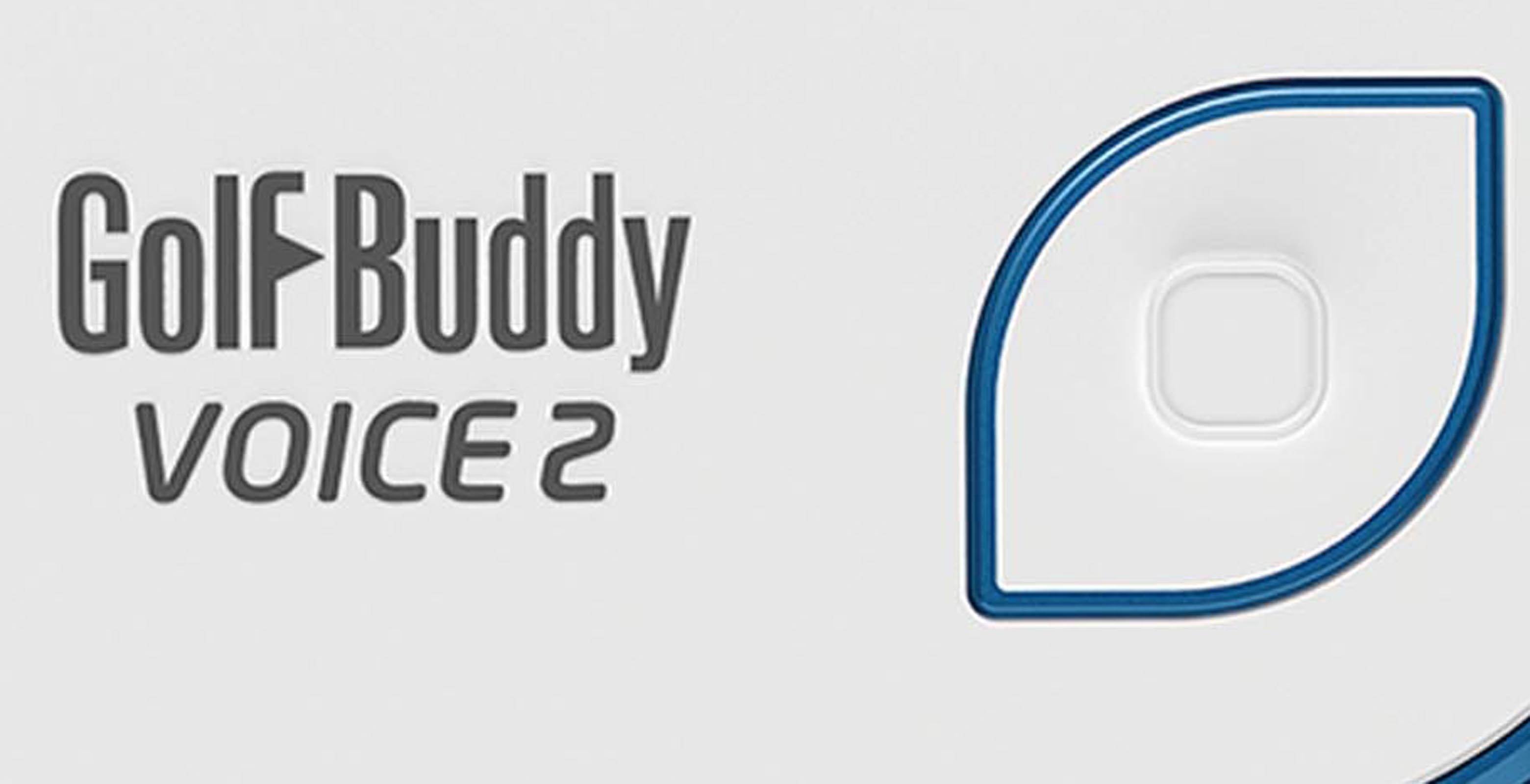 Golf Buddy Talking GPS Range Finder, White and Blue + Golfwith Connected Tracker