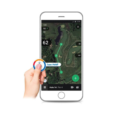 Golf Buddy Talking GPS Range Finder, White and Blue + Golfwith Connected Tracker