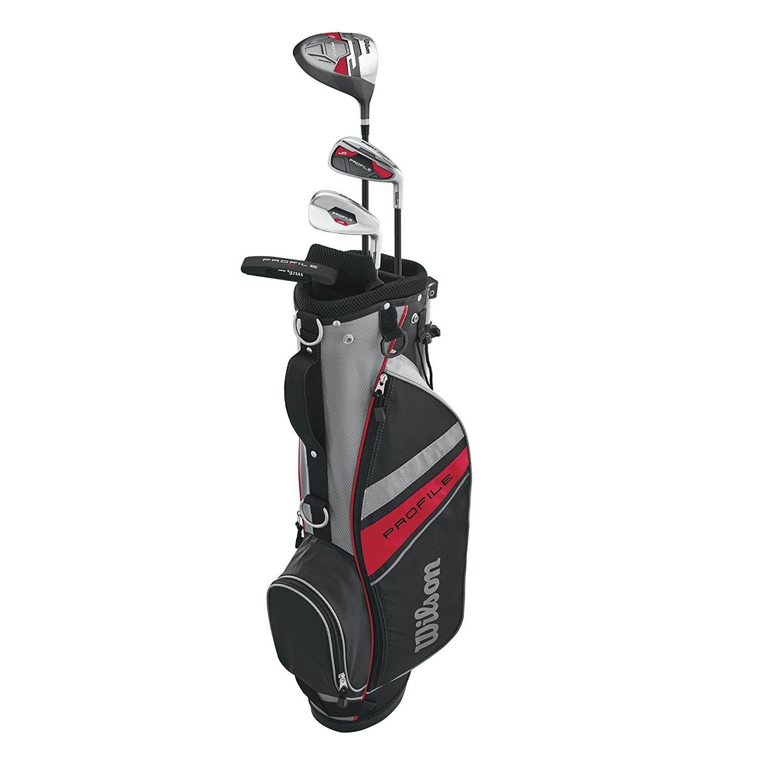 Wilson Profile Complete Small Junior Right Hand Golf Set w/Red Golf Bag (2 Pack)
