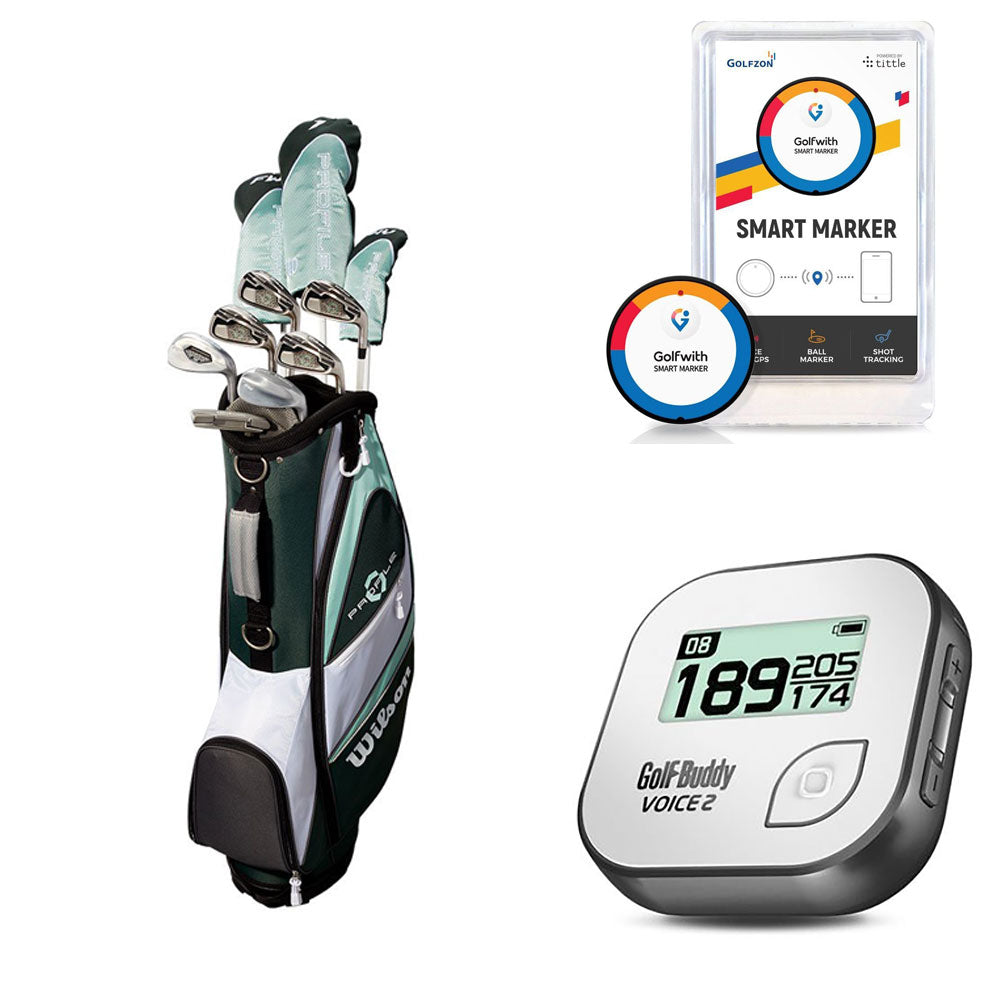 Wilson Profile Golf Clubs & Golf Buddy GPS Range Finder & Golfwith Smart Marker