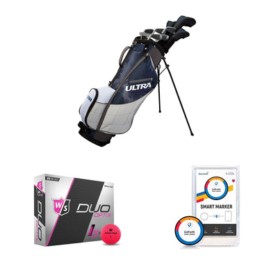Wilson Men's Right-Handed Golf Clubs + Golf Balls + Golf Shot Distance Tracker